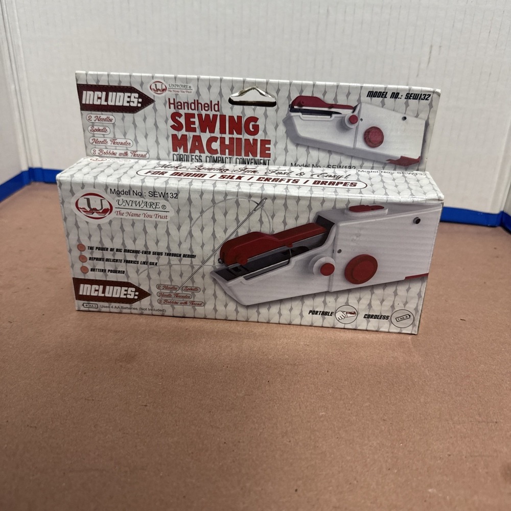 UNNWARE SEW132 Handheld Portable Cordless Sewing Machine New in Box